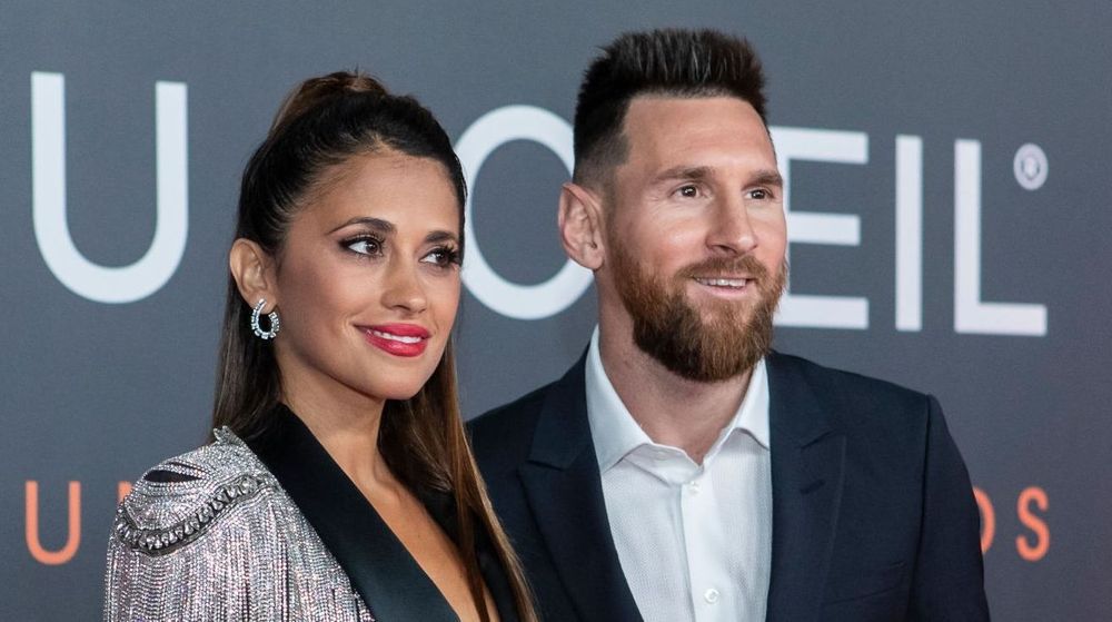 Lionel Messi and his wife