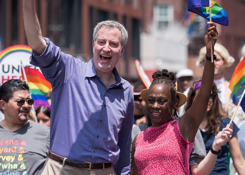 de Blasio and Chirlane McCray