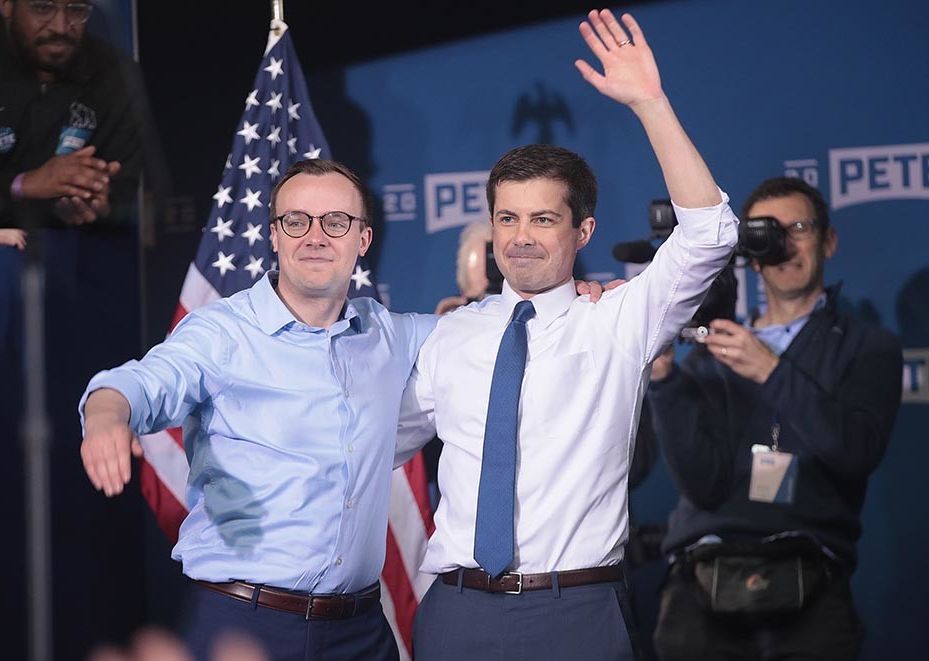 Chasten Glezman at Pete Buttigieg's campaign