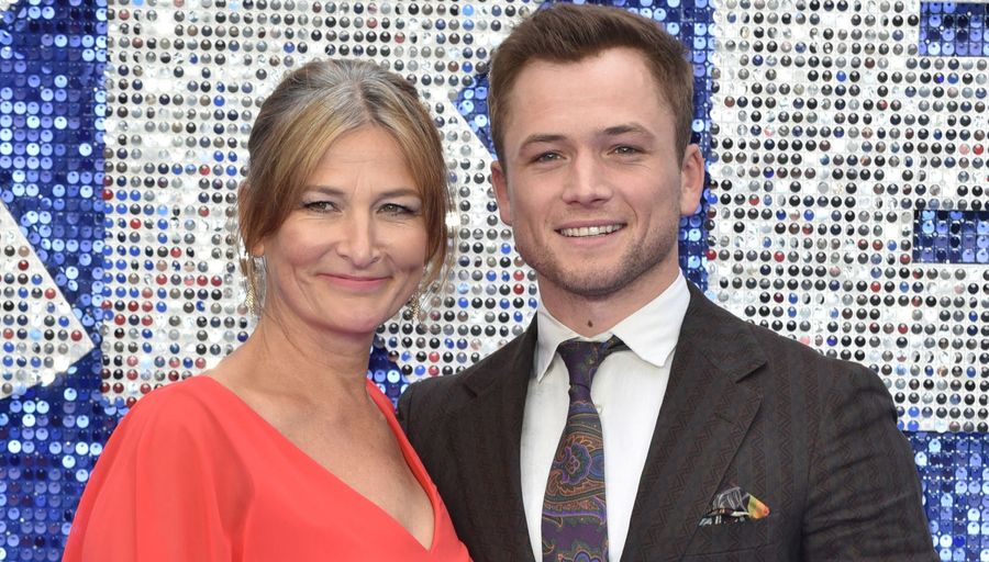 Christine Egerton and Taron Egerton 