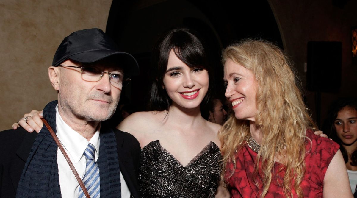 Phil Collins, Lily Collins and Jill Tavelman