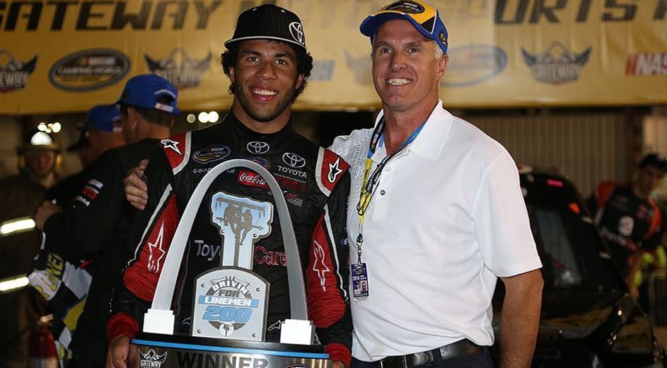 Bubba Wallace and his father Darrell Wallace