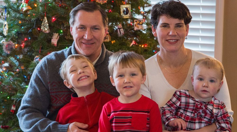 Amy McGrath, husband and children