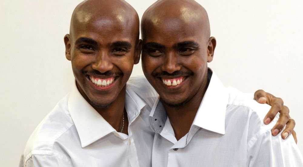 Mo Farah and his twin brother