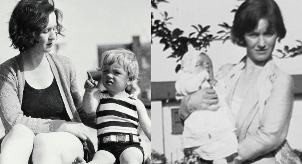 Marilyn Monroe and her mother