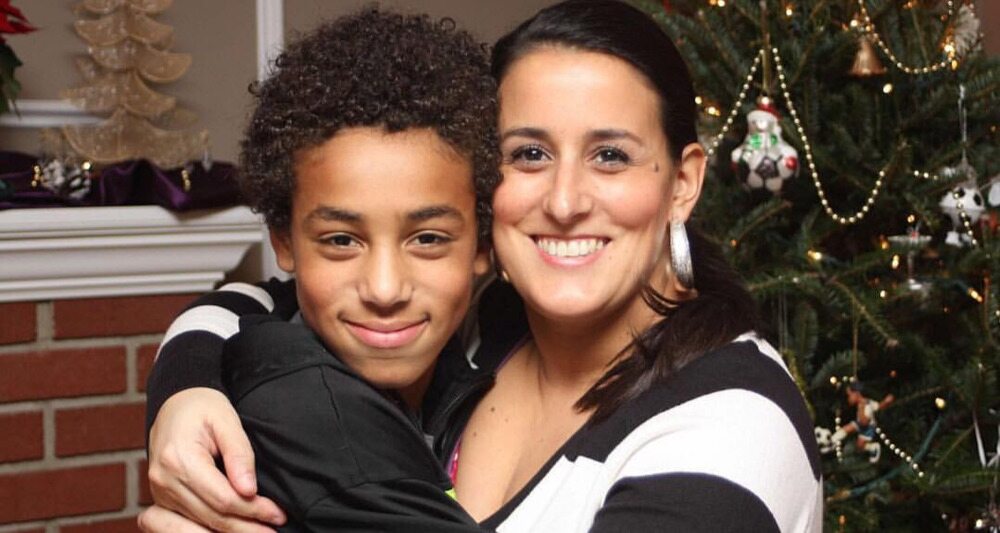 Tyler Adams and his mother