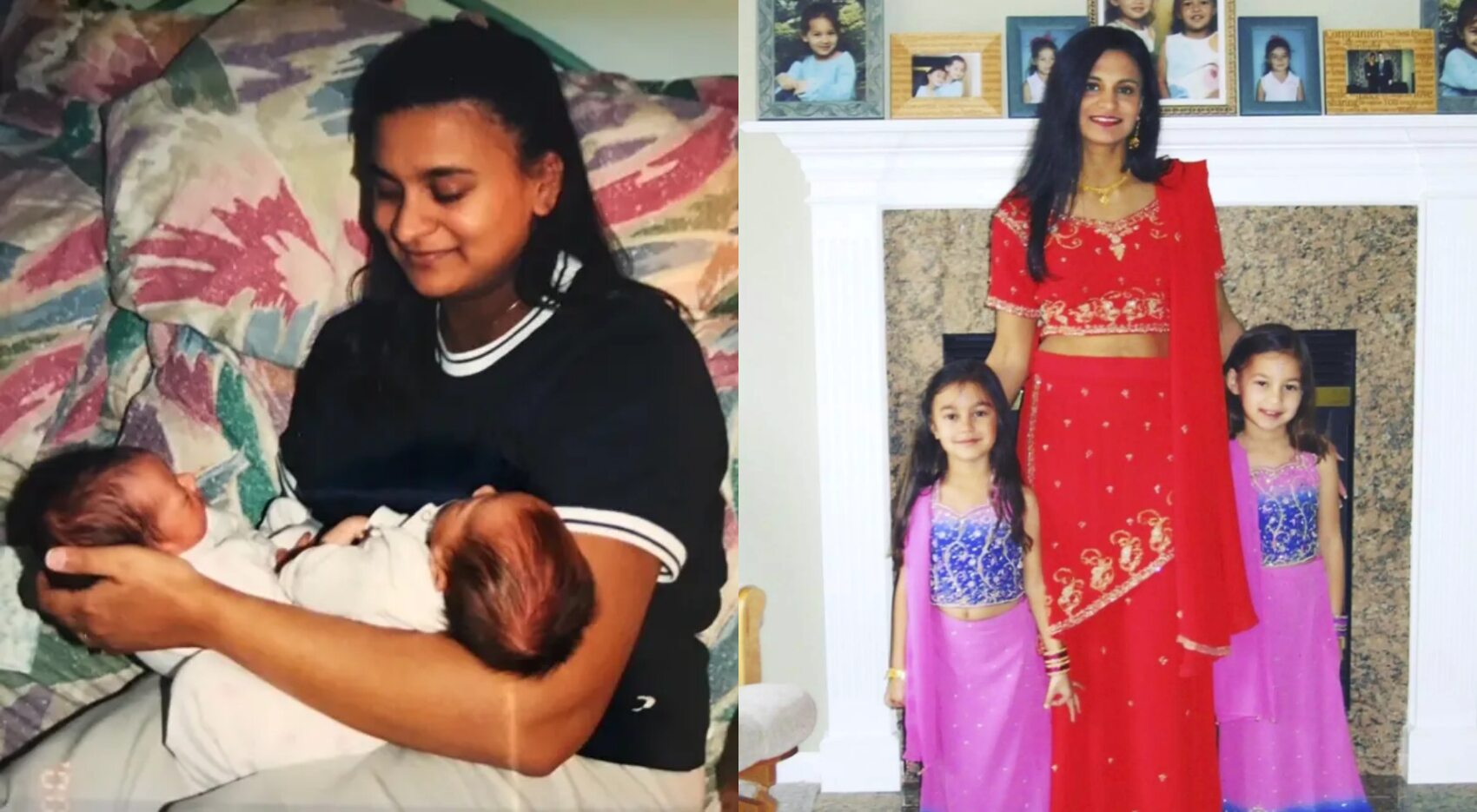 Anjum Coffland with her twin daughters