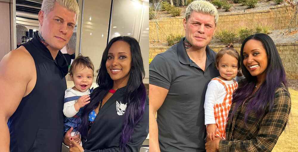 Brandi Rhodes and her husband with their daughter